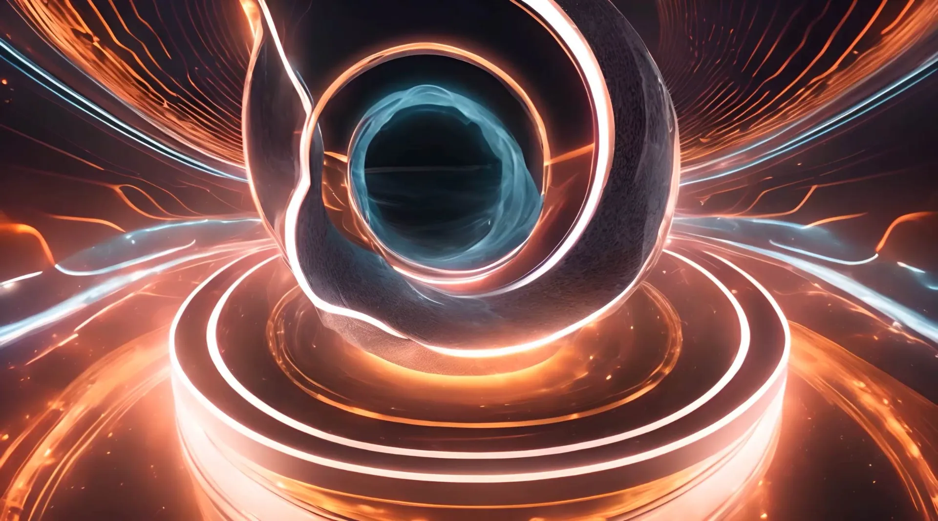 Fiery Vortex and Blue Swirl Digital Dynamic Video